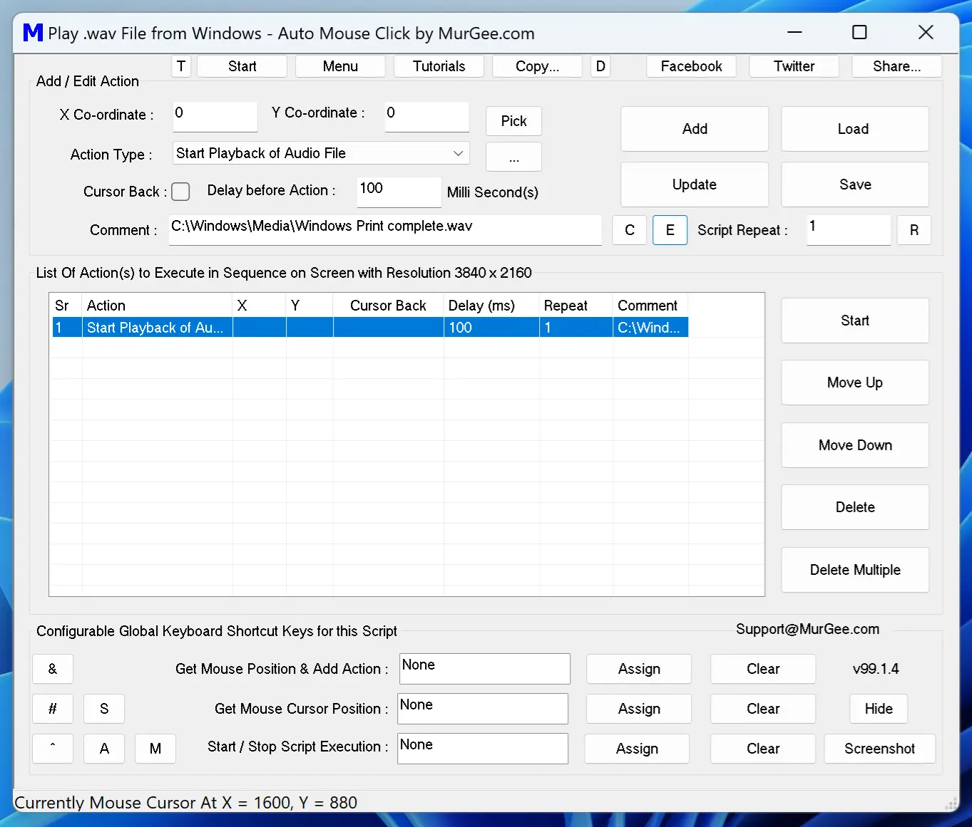 Play Audio File from Macro Script